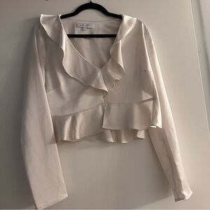 SugarLips White Ruffle Blouse